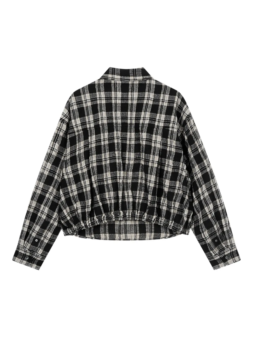 TOMBOY elasticated-hem checkered shirt - Zwart
