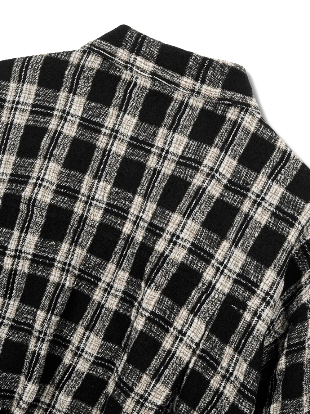 TOMBOY Geruit blouse met elastische afwerking Zwart
