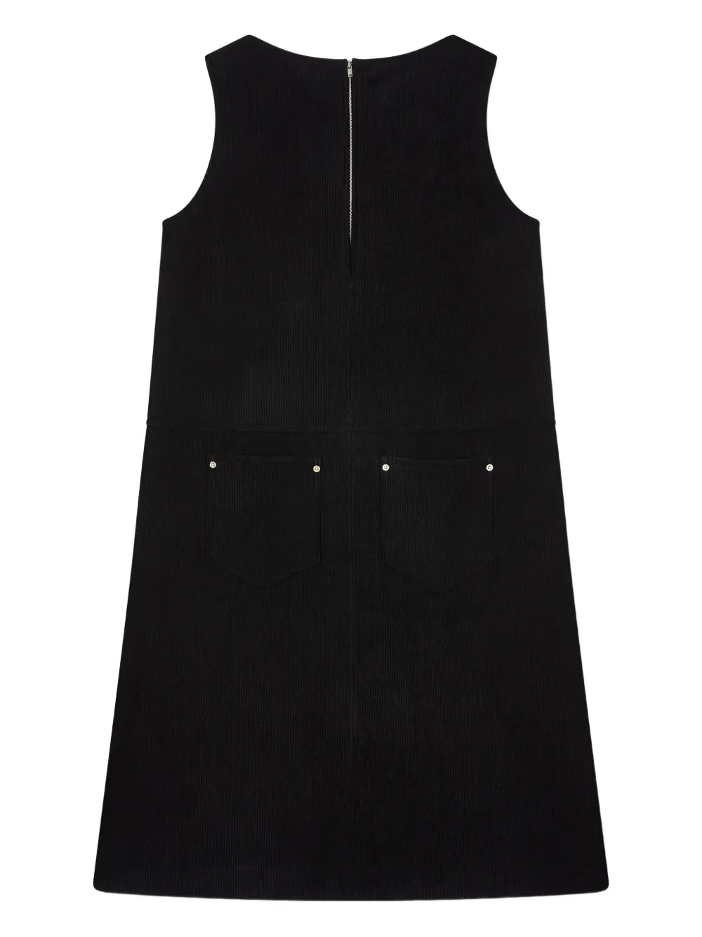 TOMBOY corduroy V-neck dress - Zwart