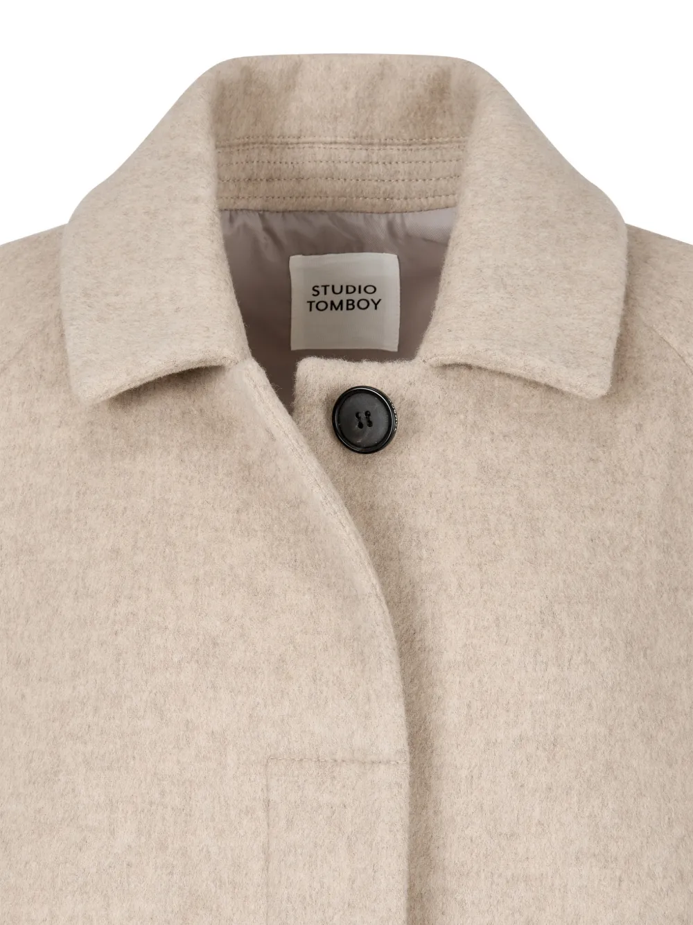 Single-Breasted Flared-Hem Coat