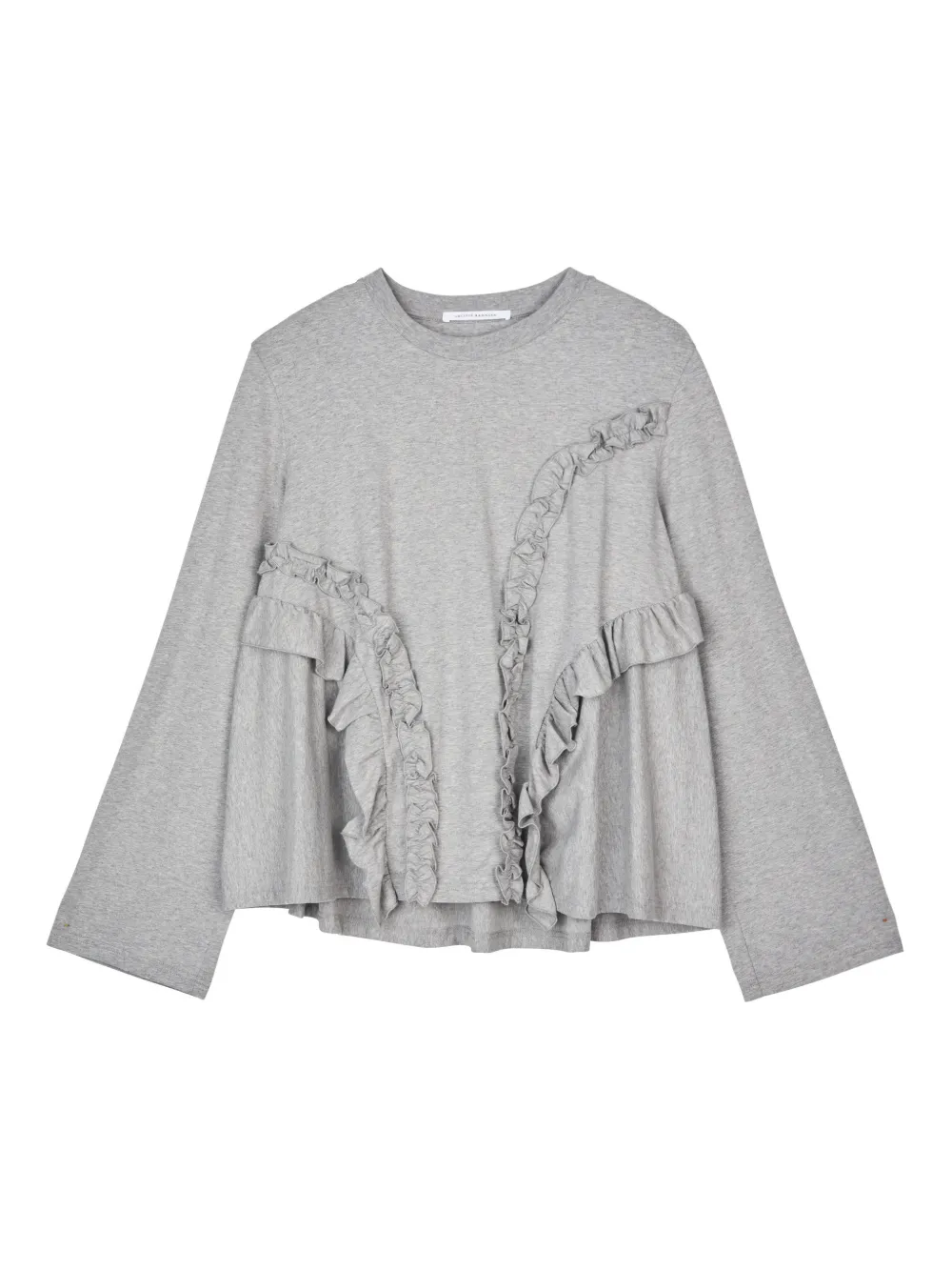 Cecilie Bahnsen Alva ruffled-detail T-shirt - Grigio