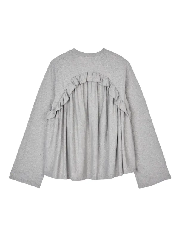 Cecilie Bahnsen グレー フリル長袖Tシャツ XS 33102826_63951350_600.jpg