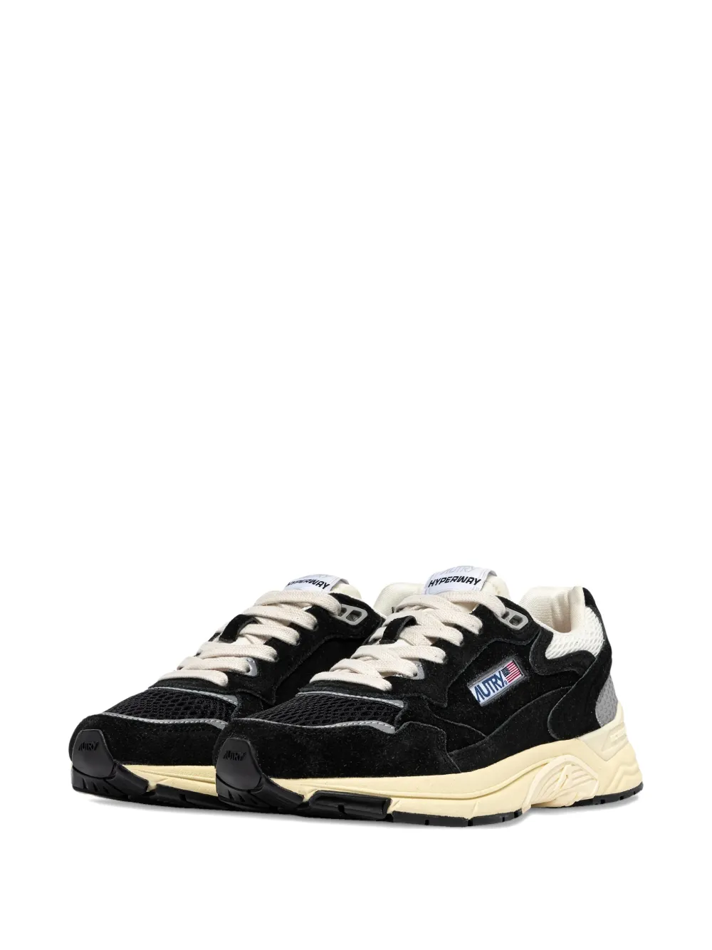 Autry Hyperway suède sneakers met vlakken Zwart