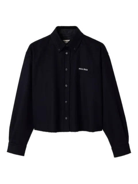 Miu Miu boxy-fit embroidered-logo shirt