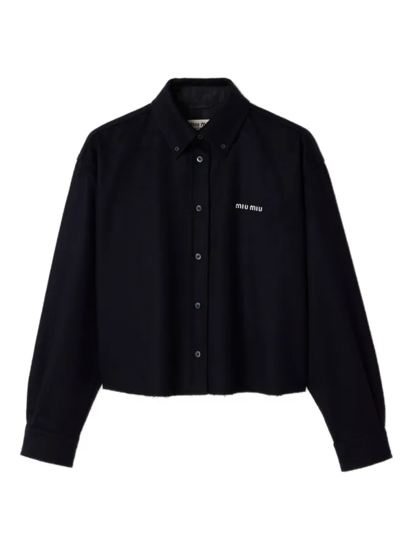 Miu Miu Velour Shirt in Blue
