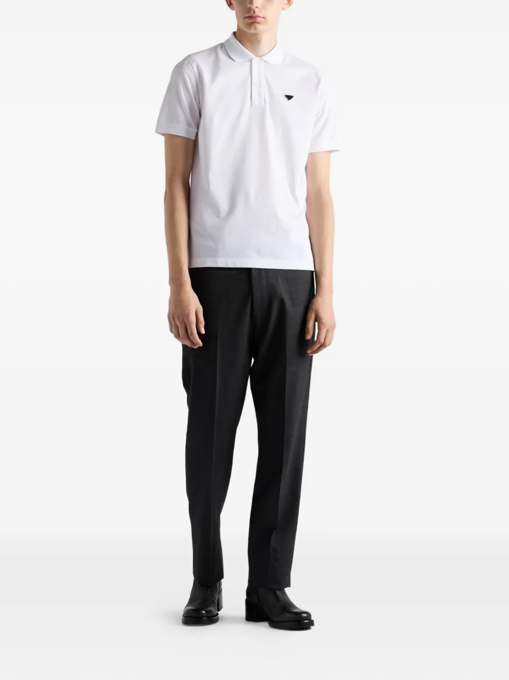 Prada Piqu&eacute; poloshirt - Wit