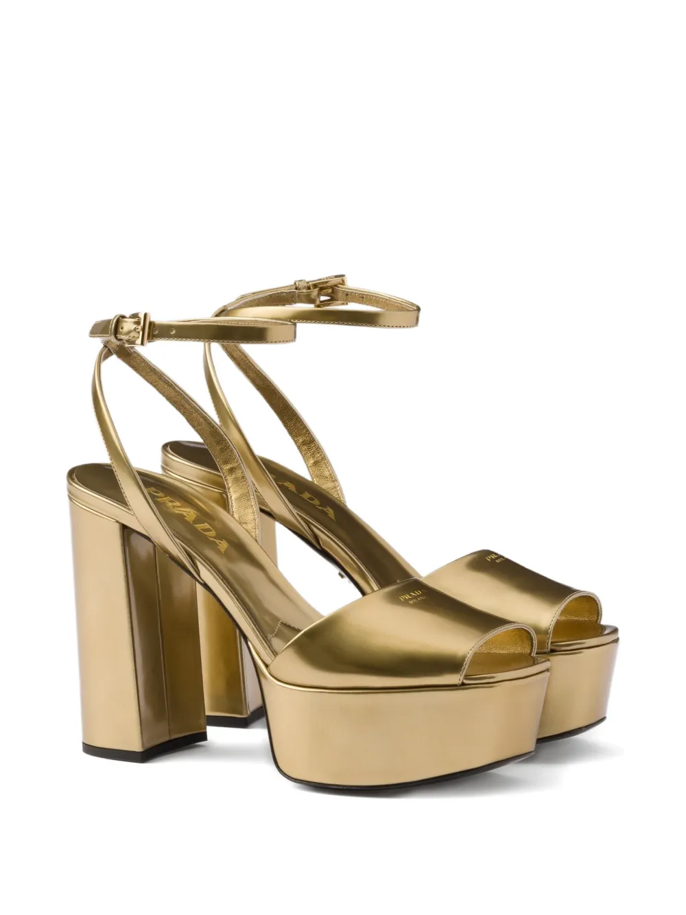 Prada Sandalen met plateauzool Goud