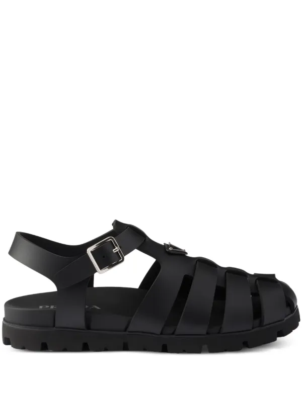 PRADA サンダル Prada ロゴ サンダル | ブラック | FARFETCH JP