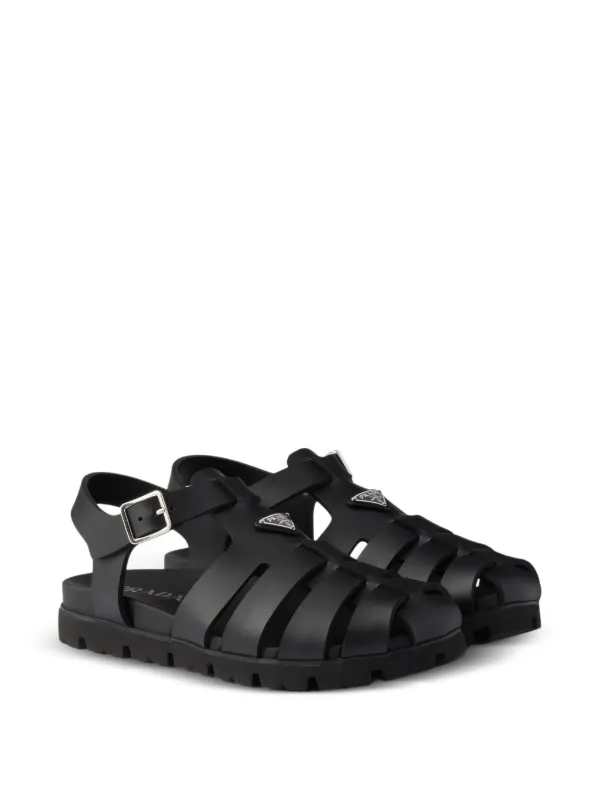 Prada ロゴ サンダル | ブラック | FARFETCH JP