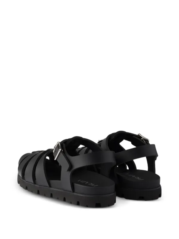 Prada ロゴ サンダル | ブラック | FARFETCH JP