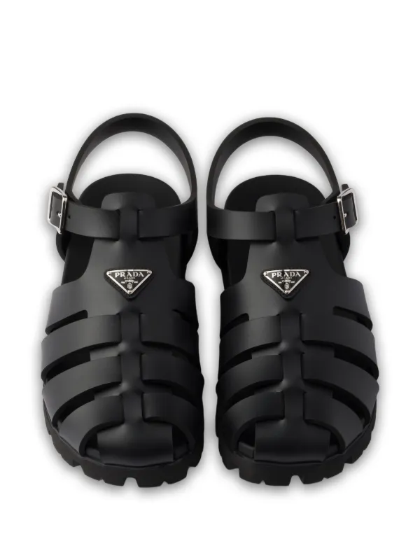 Prada ロゴ サンダル | ブラック | FARFETCH JP