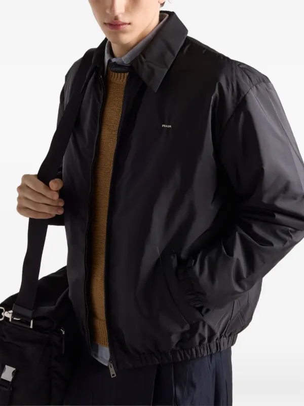 Prada シャツカラー パデッドジャケット | ブラック | FARFETCH JP