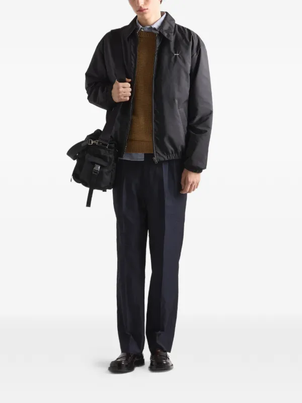 Prada シャツカラー パデッドジャケット | ブラック | FARFETCH JP