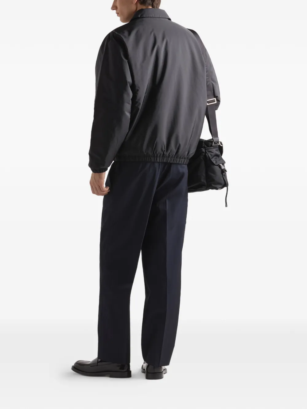 Prada Shirt-style Collar Padded Jacket - Black 
