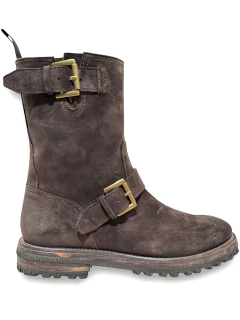 CALCE zip-up buckle biker boots