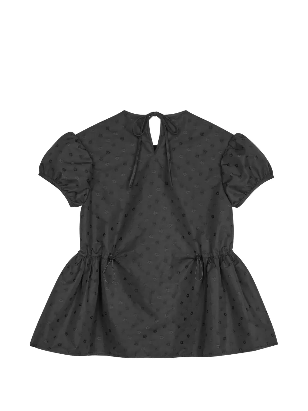 Cecilie Bahnsen Chiara jacquard gathered blouse - Zwart