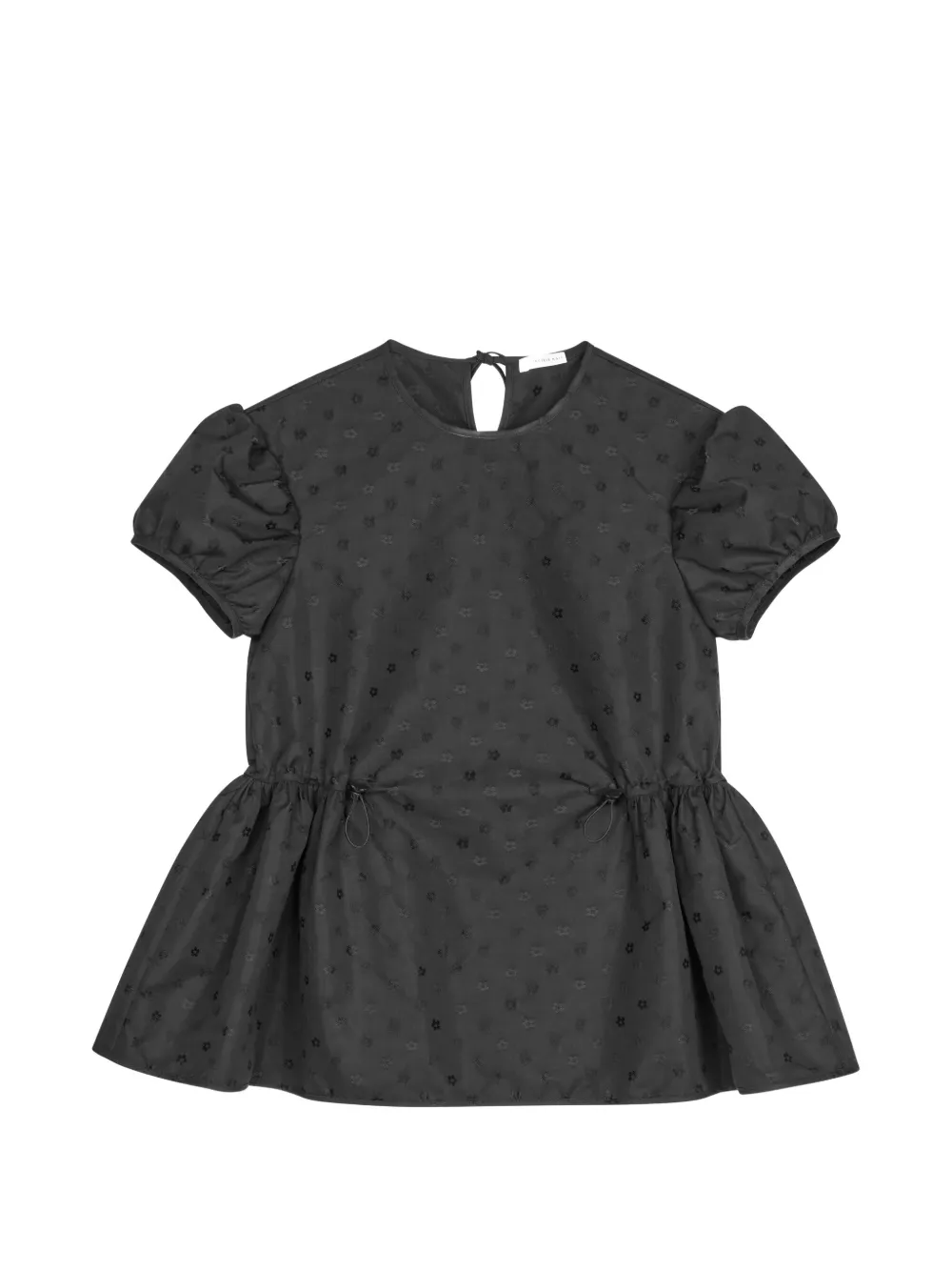 Cecilie Bahnsen Chiara jacquard gathered blouse - Nero