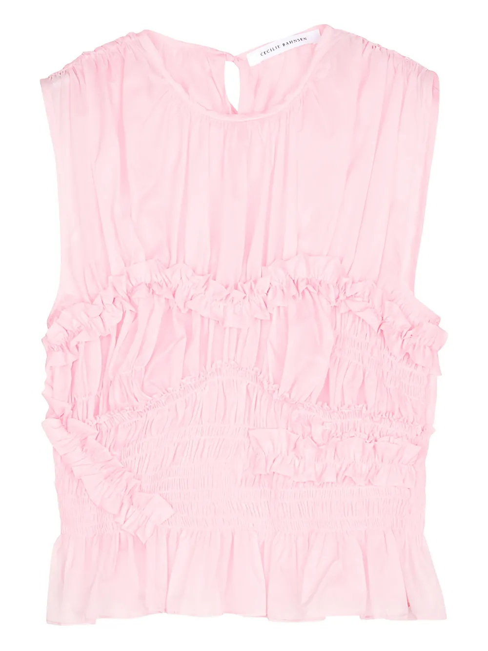 Cecilie Bahnsen Top Uphi con ruches - Rosa