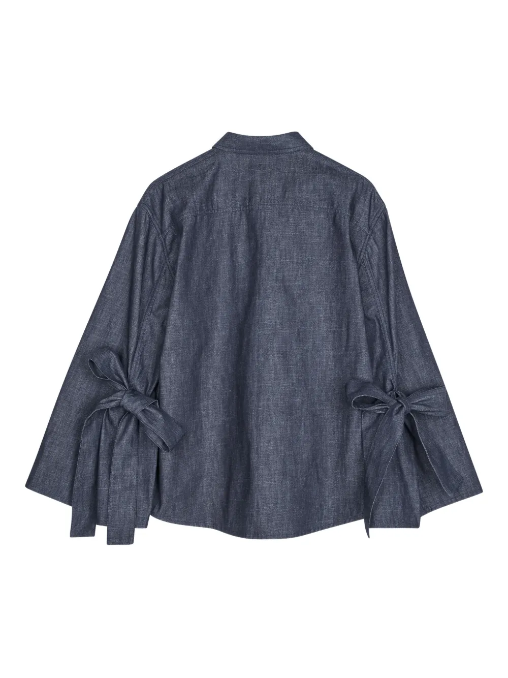 Cecilie Bahnsen Coral denim blouse verfraaid met strik Blauw