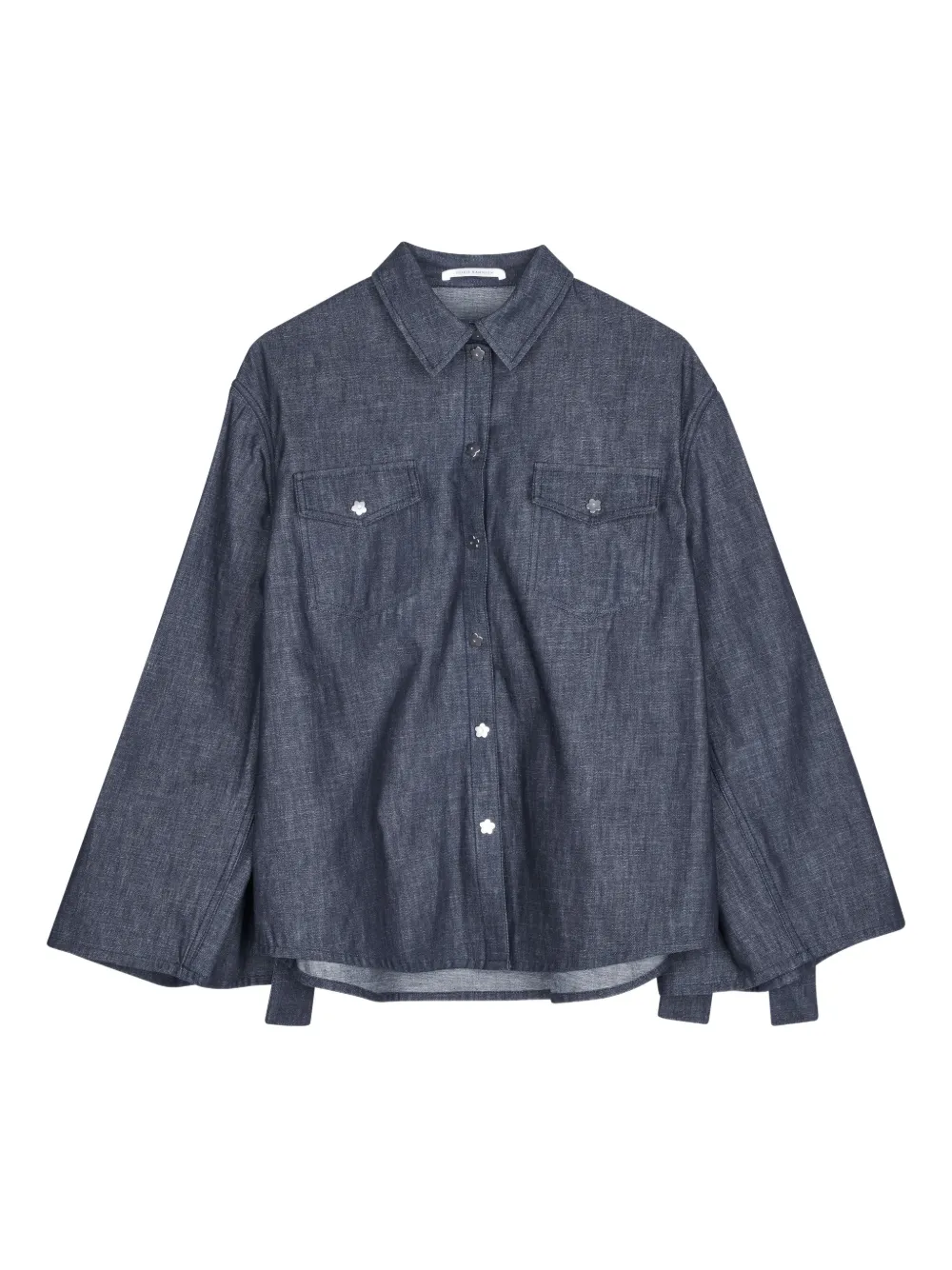 Cecilie Bahnsen Camicia denim Coral con fiocco - Blu