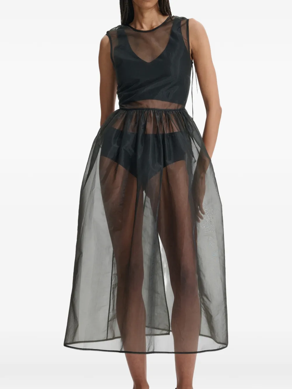 Cecilie Bahnsen Abito midi Camillia - Nero