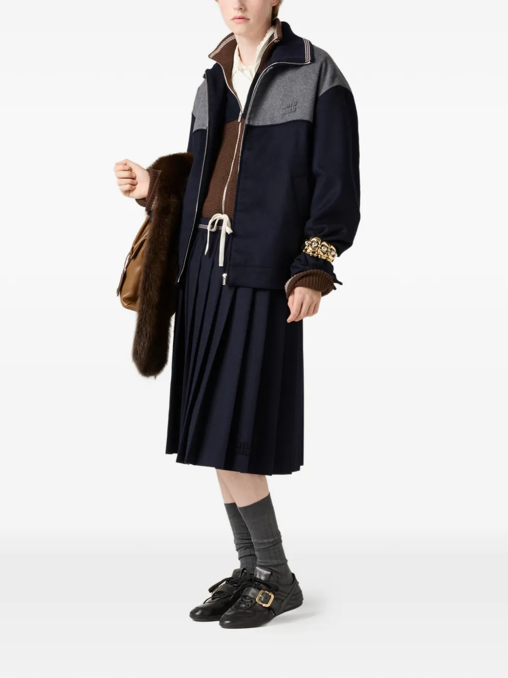 Miu Miu pleated embroidered midi skirt | Pleated Skirts | Image 2