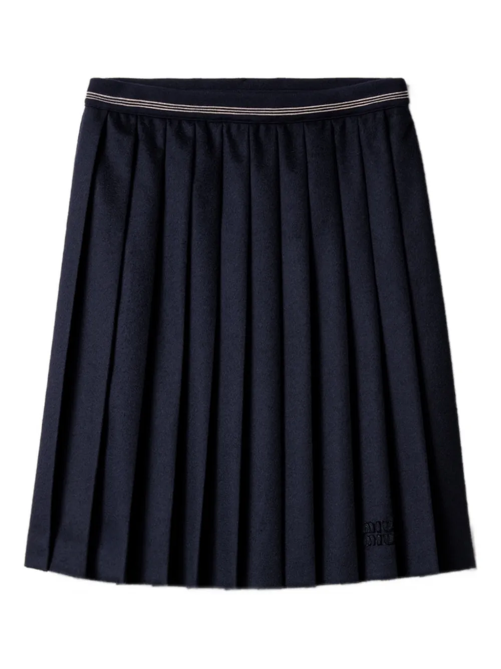 Miu Miu pleated embroidered midi skirt | Blue | Image 1