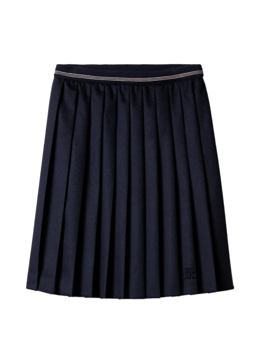 Miu Miu pleated embroidered midi skirt - Blau