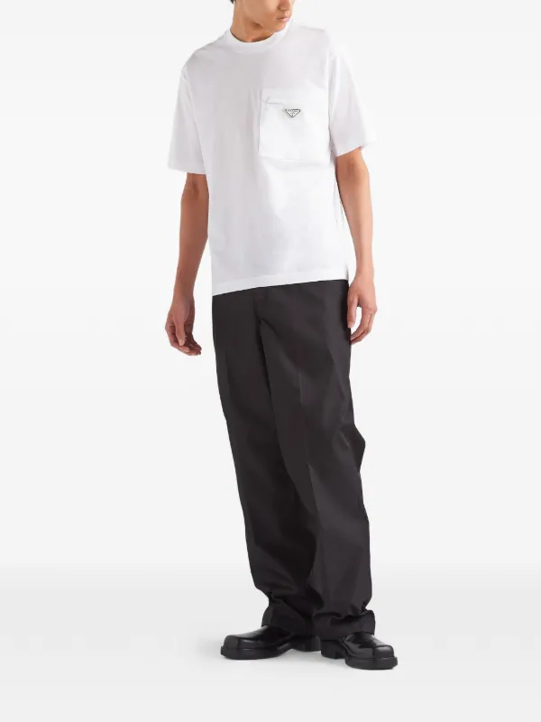 Prada Re-nylon And Jersey T-shirt | White | FARFETCH NO