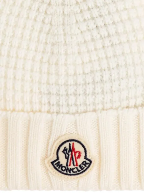 Moncler Enfant ロゴパッチ ビーニー | ニュートラル | FARFETCH JP