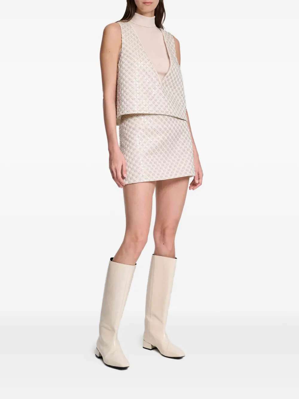  Dorothee Schumacher Textured V-neck Top - Neutrals 