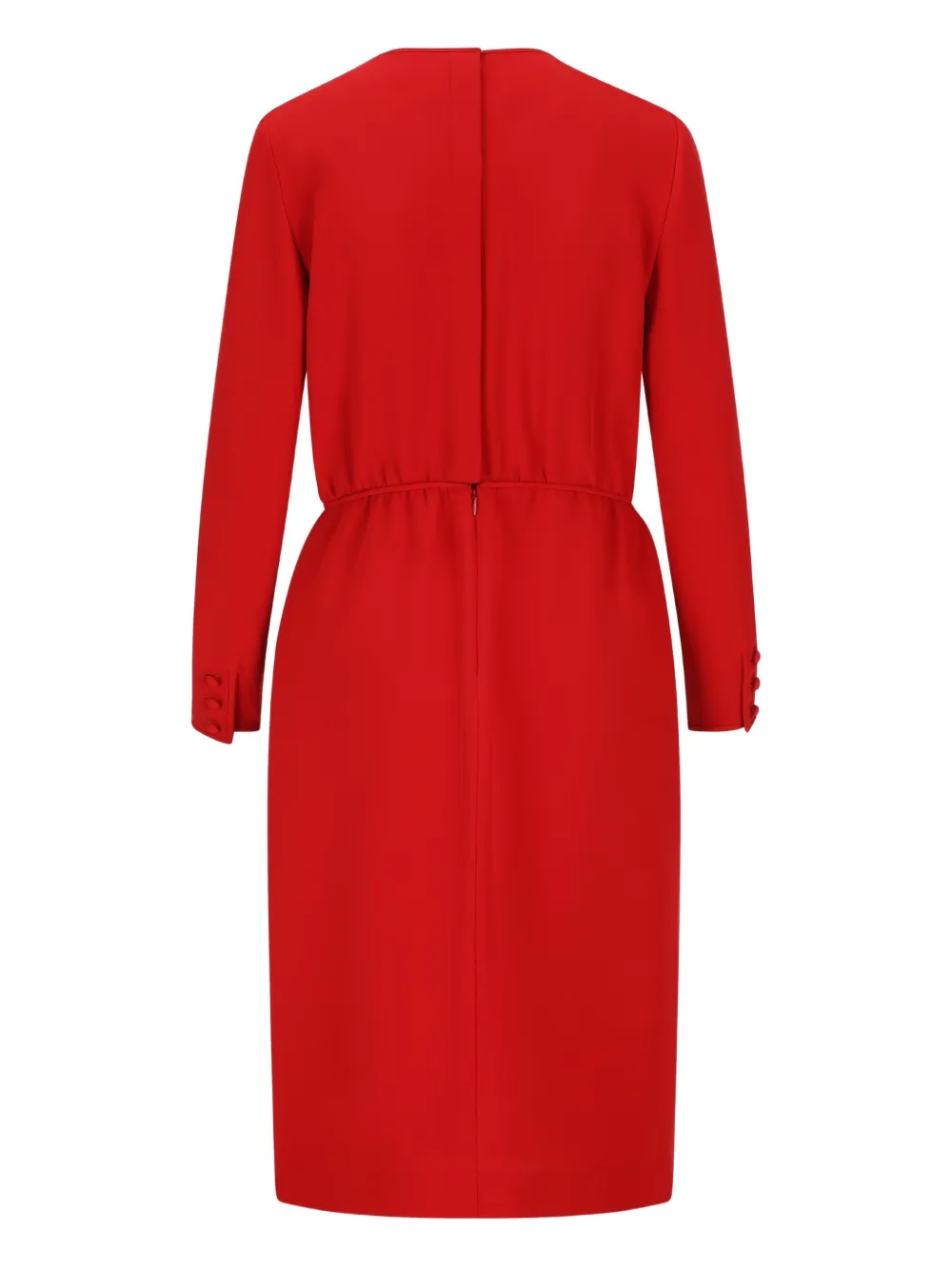 Valentino Garavani Cady midi-jurk met borduurwerk - Rood