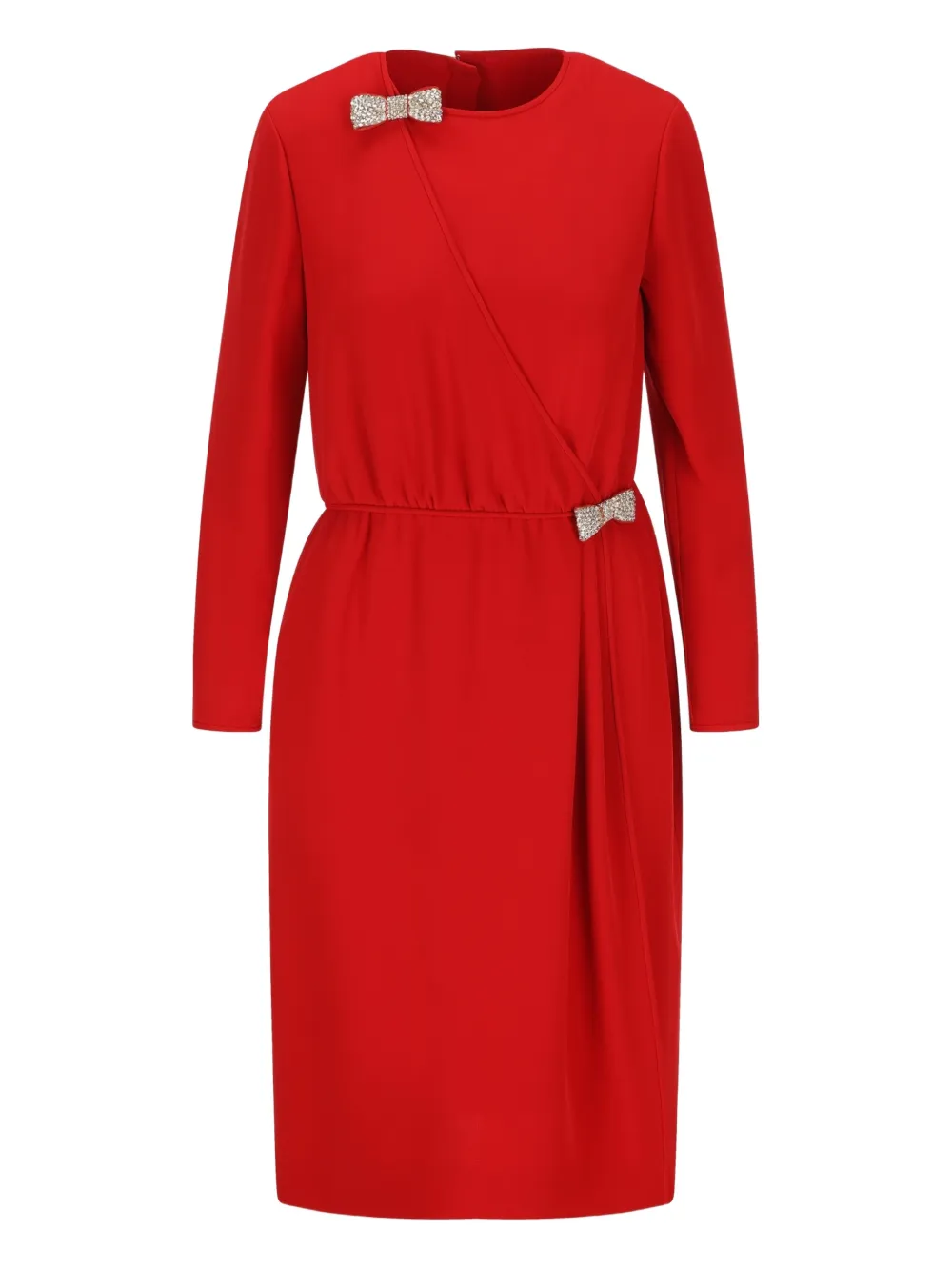 Valentino Garavani Cady embroidered midi dress - Rosso