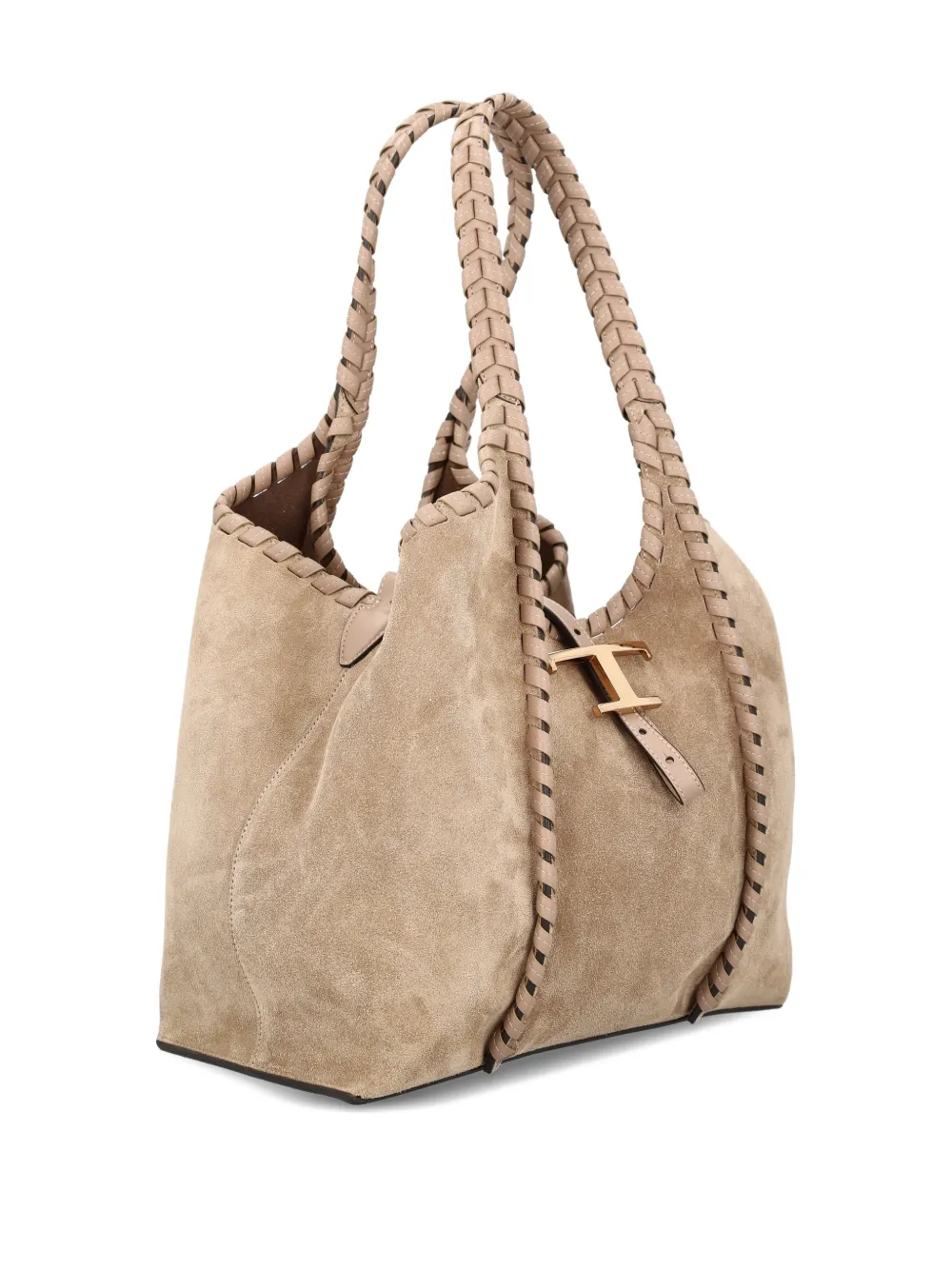 Tod's Kleine T-Timeless shopper met logodetail - Beige