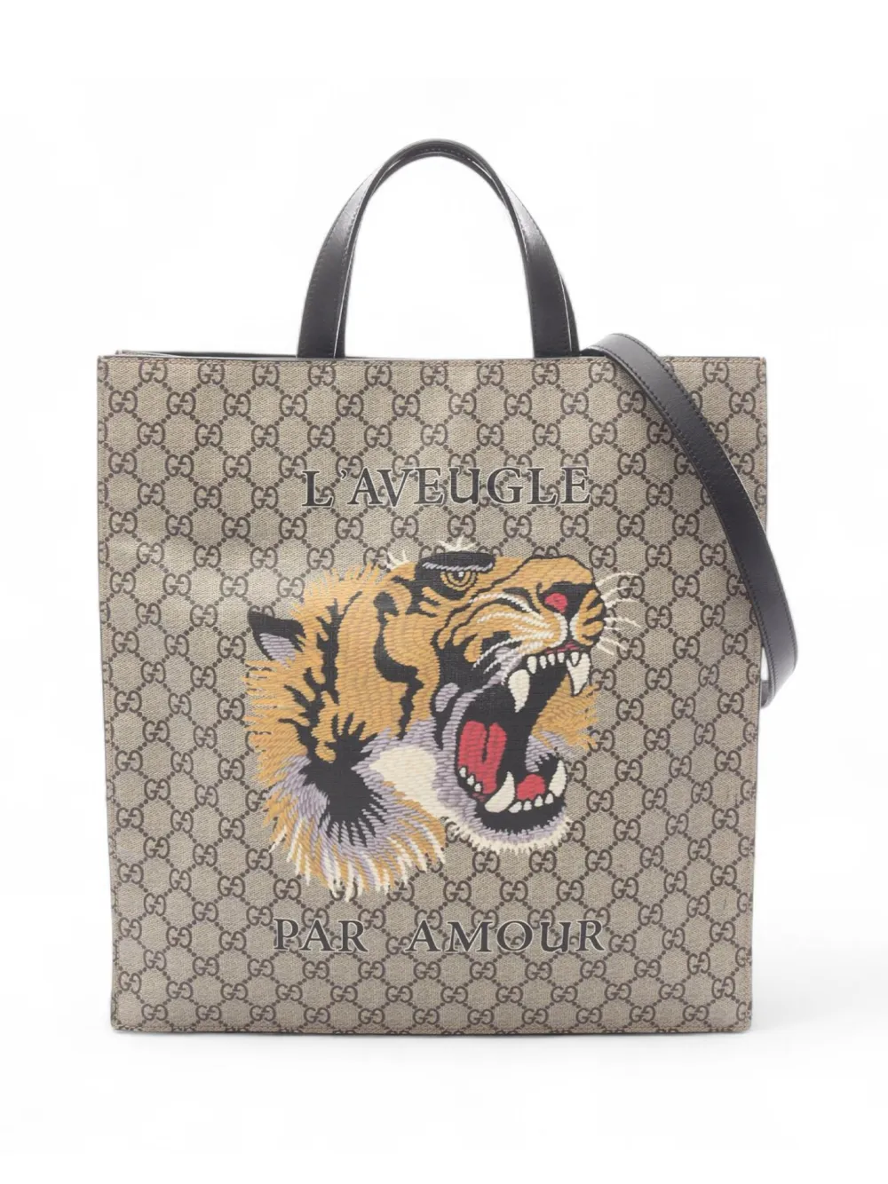 Gucci Pre-Owned Borsa tote in tessuto GG Supreme con stampa tigre 2016-2025 - Marrone