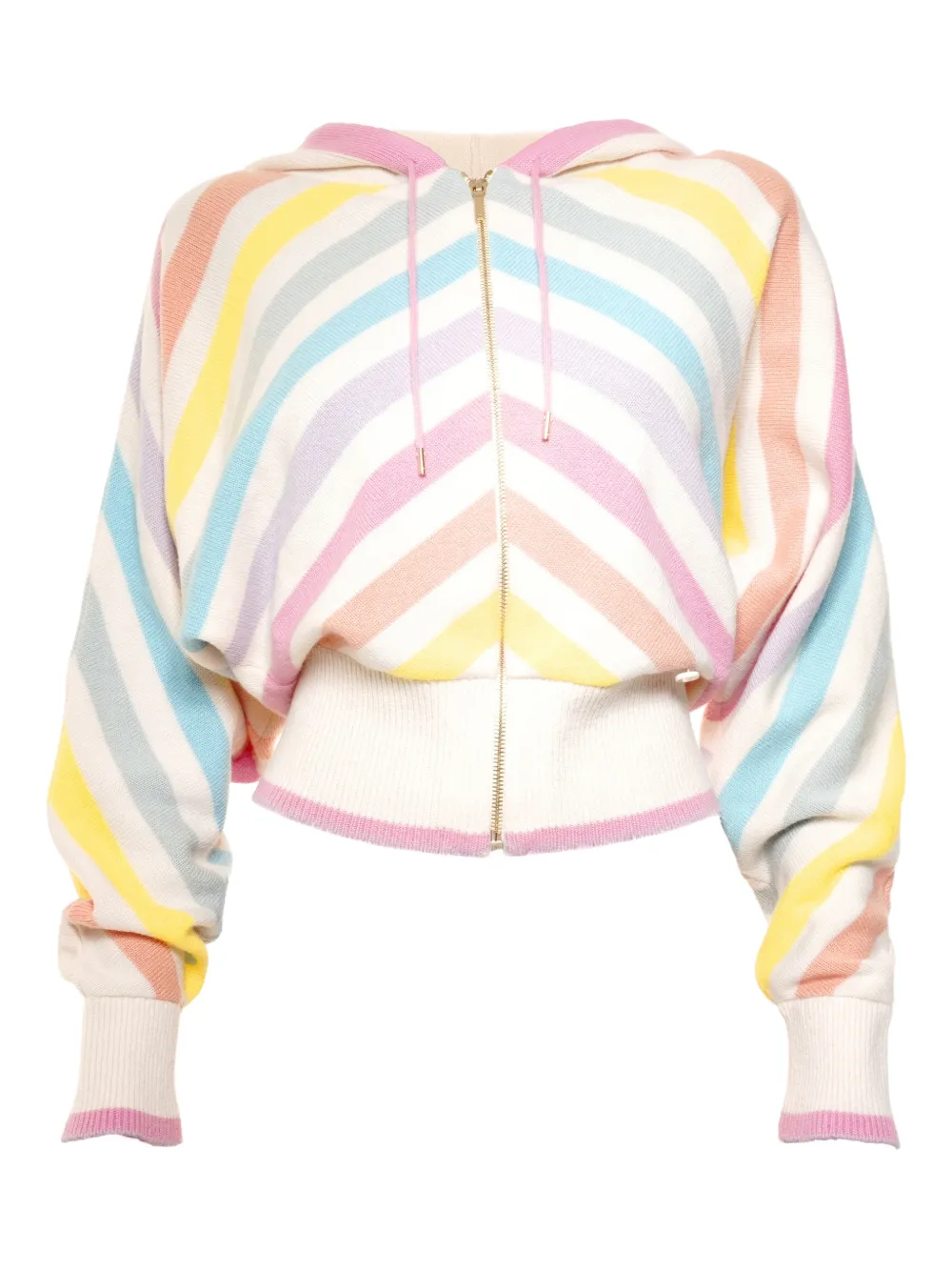 CHANEL Pre-Owned 2019 striped hooded cardigan - Toni neutri