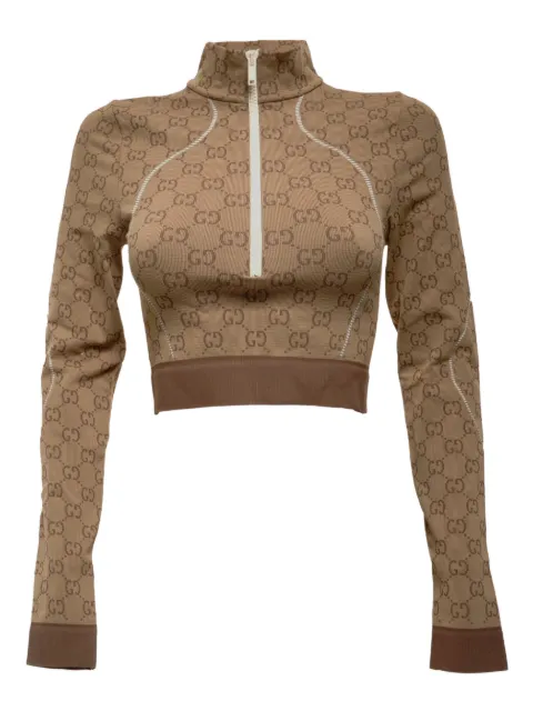 Gucci Pre-Owned 2015-2025 half-zip GG-logo top