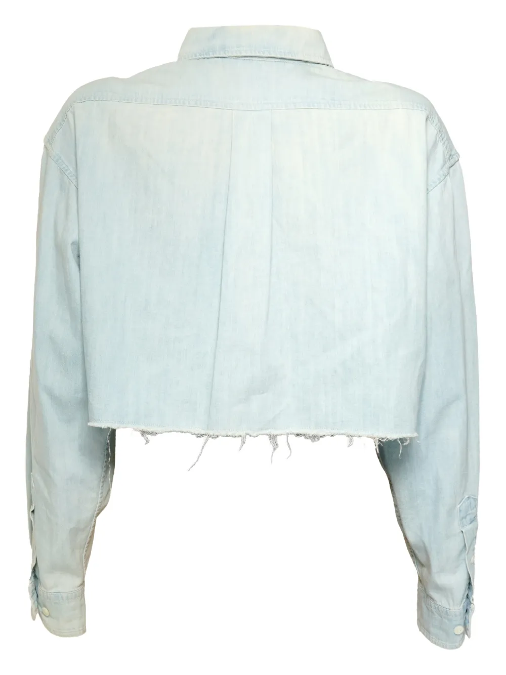 Miu Miu Pre-Owned 2021 frayed denim shirt | Image 2