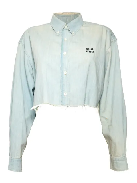 Miu Miu Pre-Owned 2021 frayed denim shirt