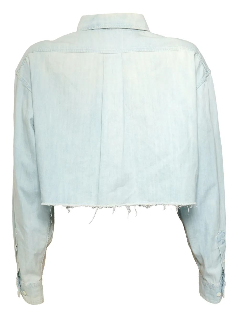 Miu Miu Pre-Owned 2021 frayed denim shirt | Image 2