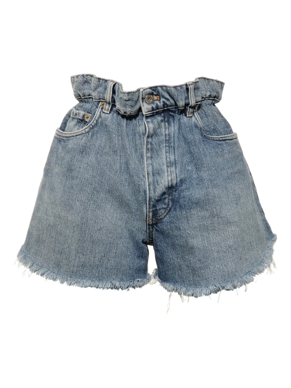Miu Miu Pre-Owned 2021 logo denim shorts | Blue | Image 1