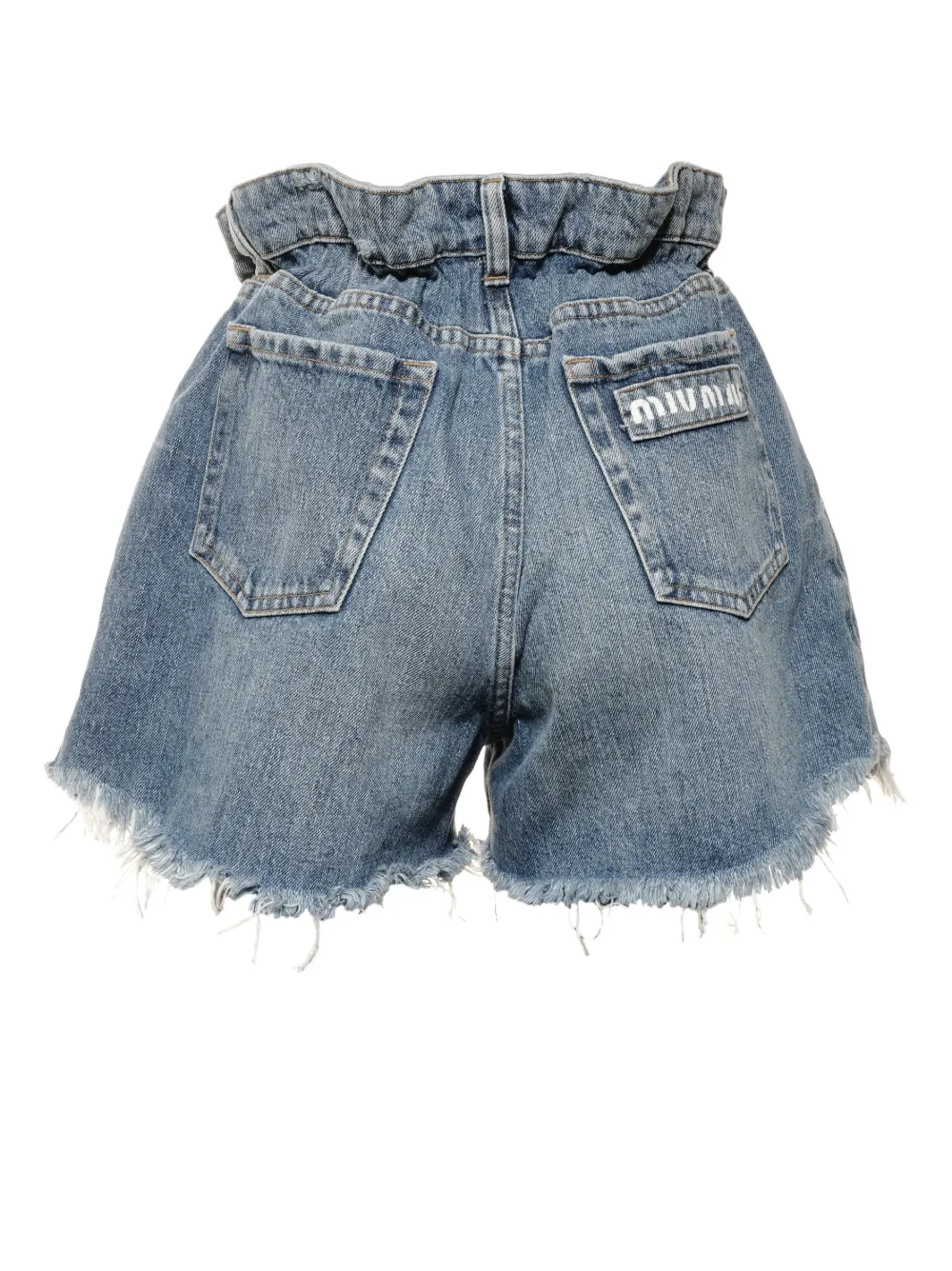Miu Miu Pre-Owned 2021 logo denim shorts | Image 2