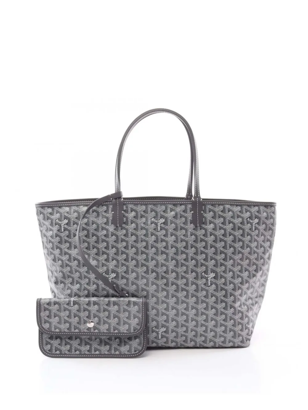 Pre-owned Goyard 2010-2025 Ine Saint Louis Pm Tote Bag In Gray