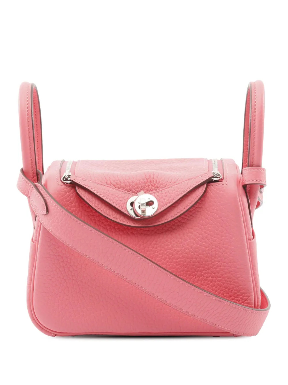 Hermès Pre-Owned 2024 Mini Taurillon Clemence Lindy 26 satchel - Pink