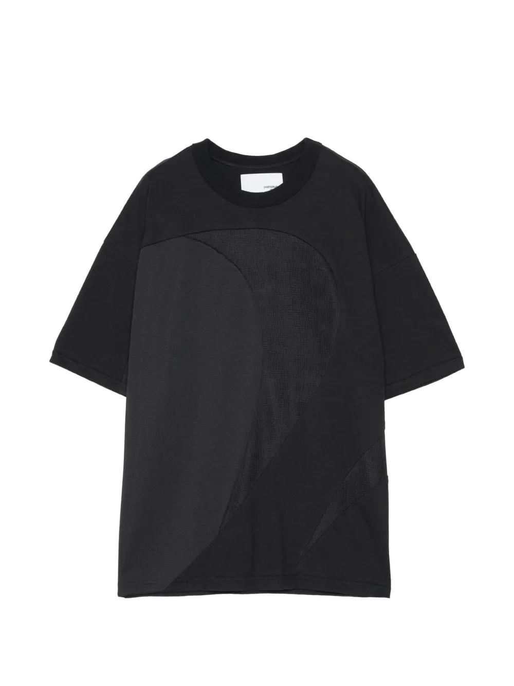 Yoshiokubo mesh-panelled T-shirt - Schwarz