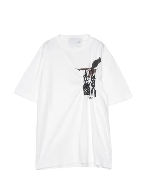 Yoshiokubo eagle-print gathered T-shirt