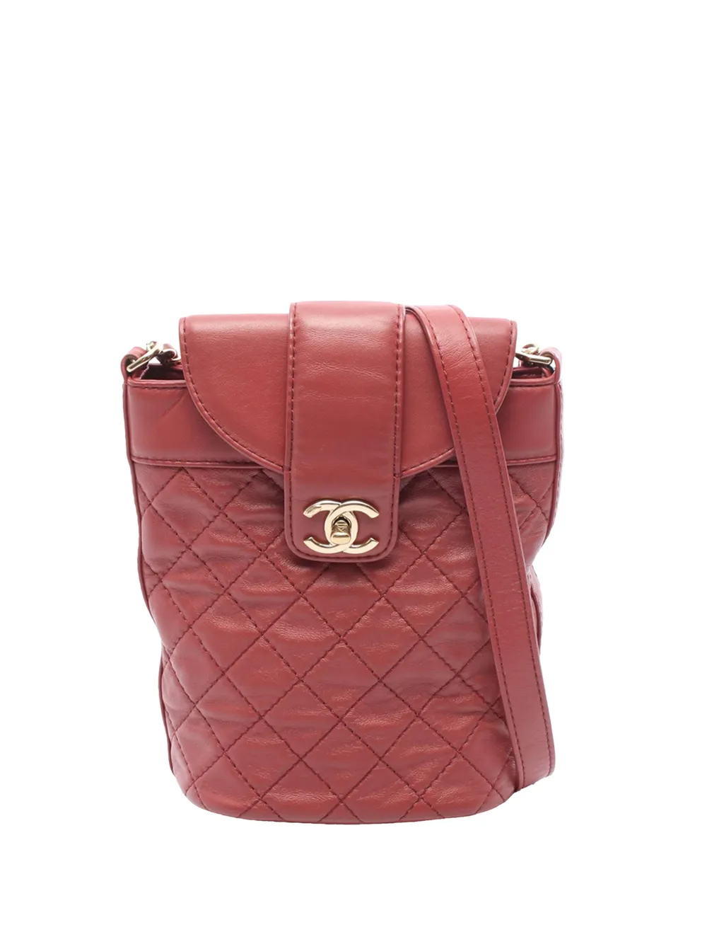 CHANEL Pre-Owned 2019 Quilted Lambskin shoulder bag - Rosso