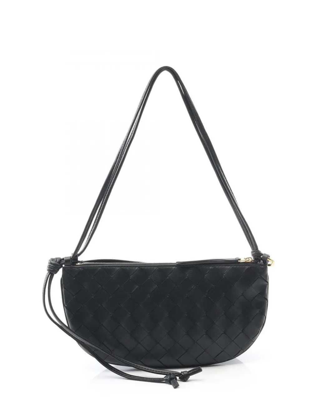 Bottega Veneta Pre-Owned Borsa a spalla Gemelli piccola in pelle di agnello con motivo Intrecciato 2012-2025 - Nero