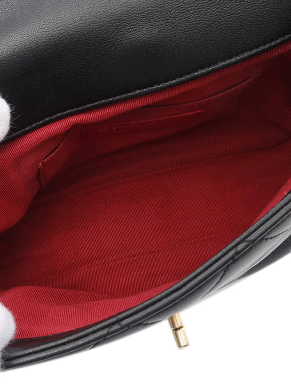 Pre-owned Chanel 2019 Mini Quilted Lambskin In The Loop Flap Bag Satchel In Black