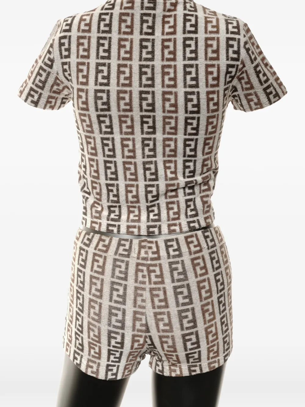 FENDI Pre-owned 1980-1990s Zucchino Shorts Set In Neutral